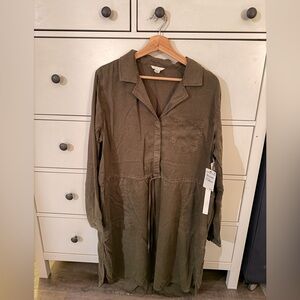 Caslon Utility Shirt Dress NWT – Olive – Size L